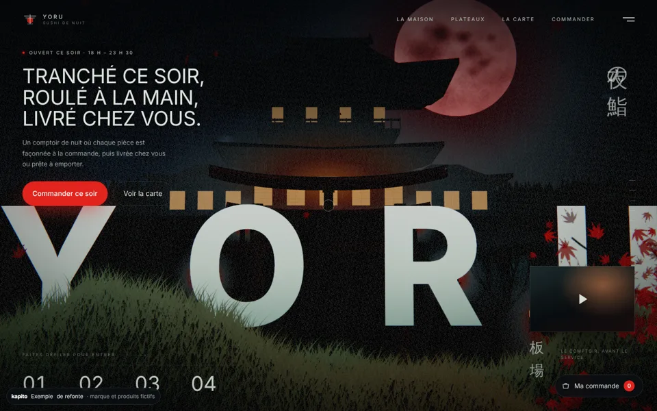 Aperçu de l’exemple : Sushis de nuit